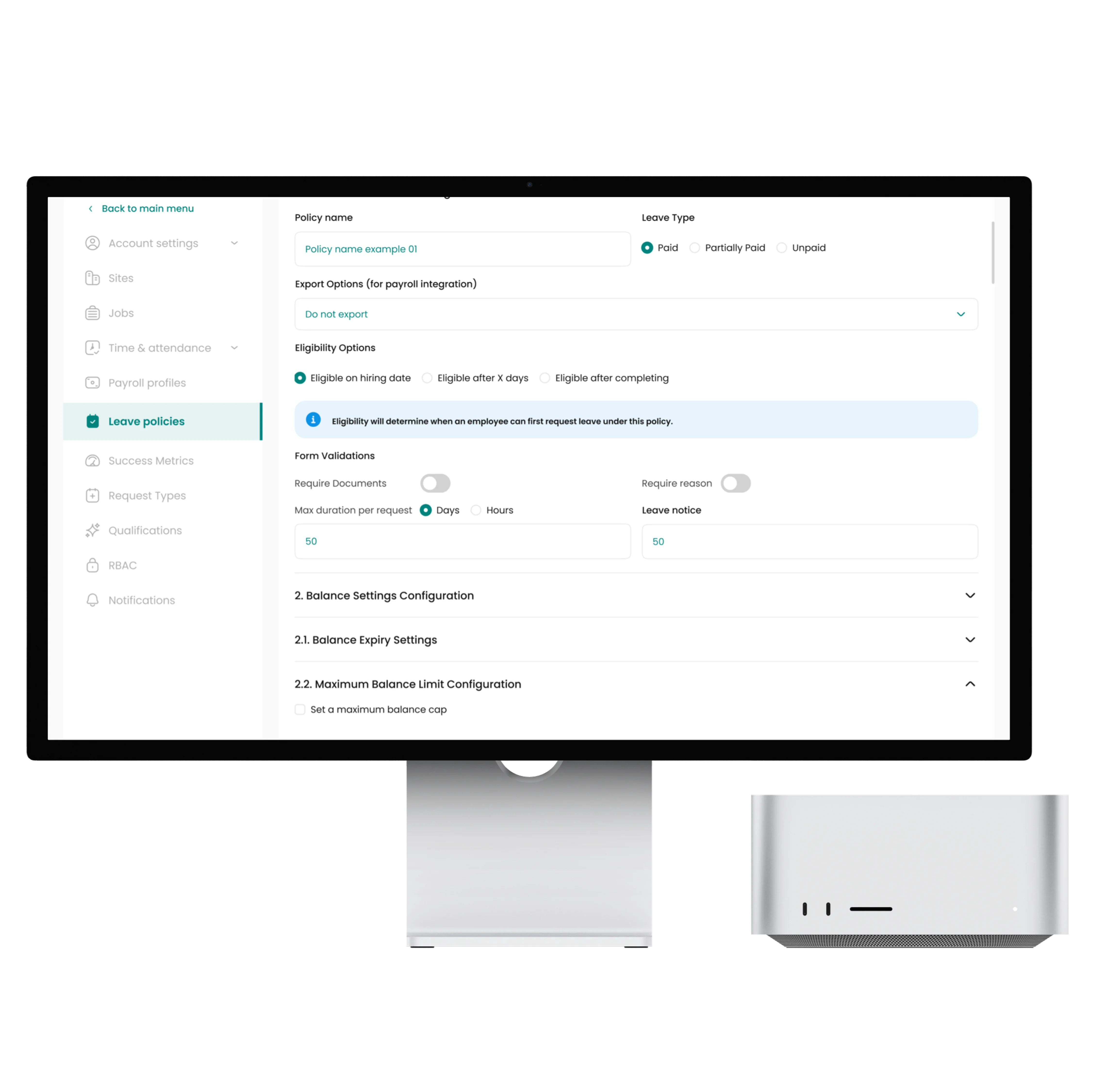 Your single system for leave policies and leave balances.